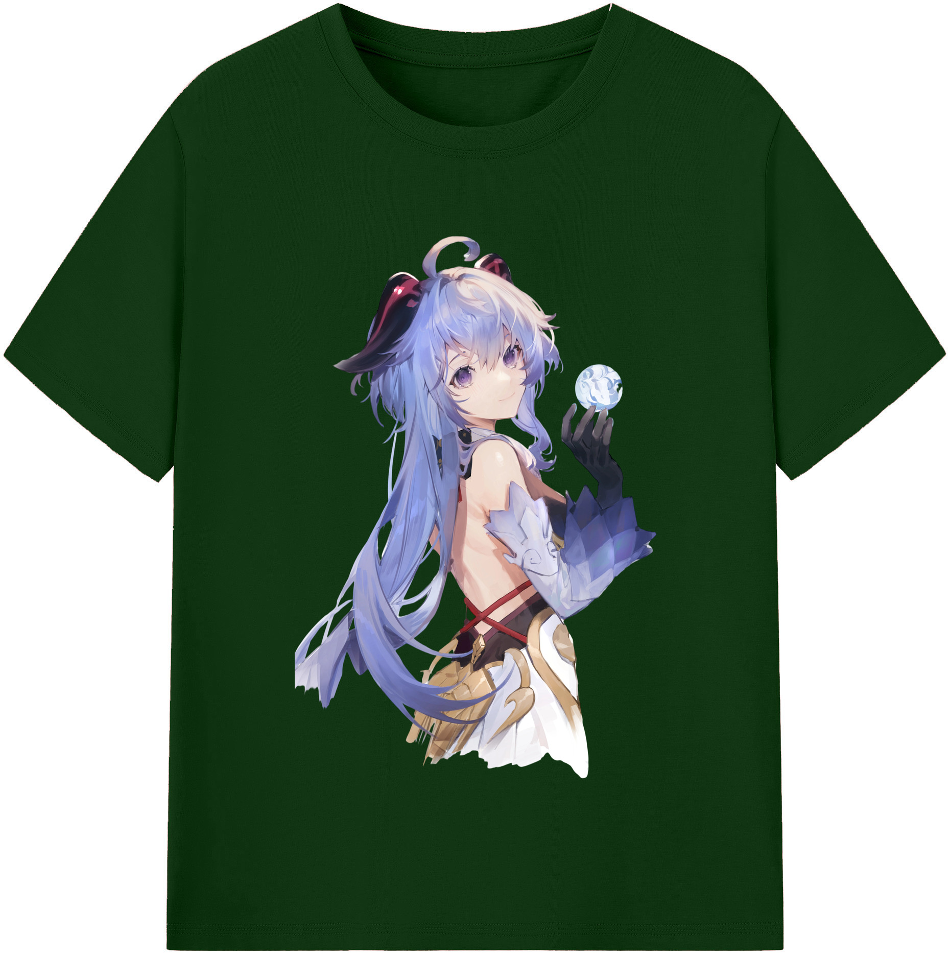 げんし神 甘雨 かんう genshin Ganyu 綿100％半袖Tシャツ（フロントプリント）